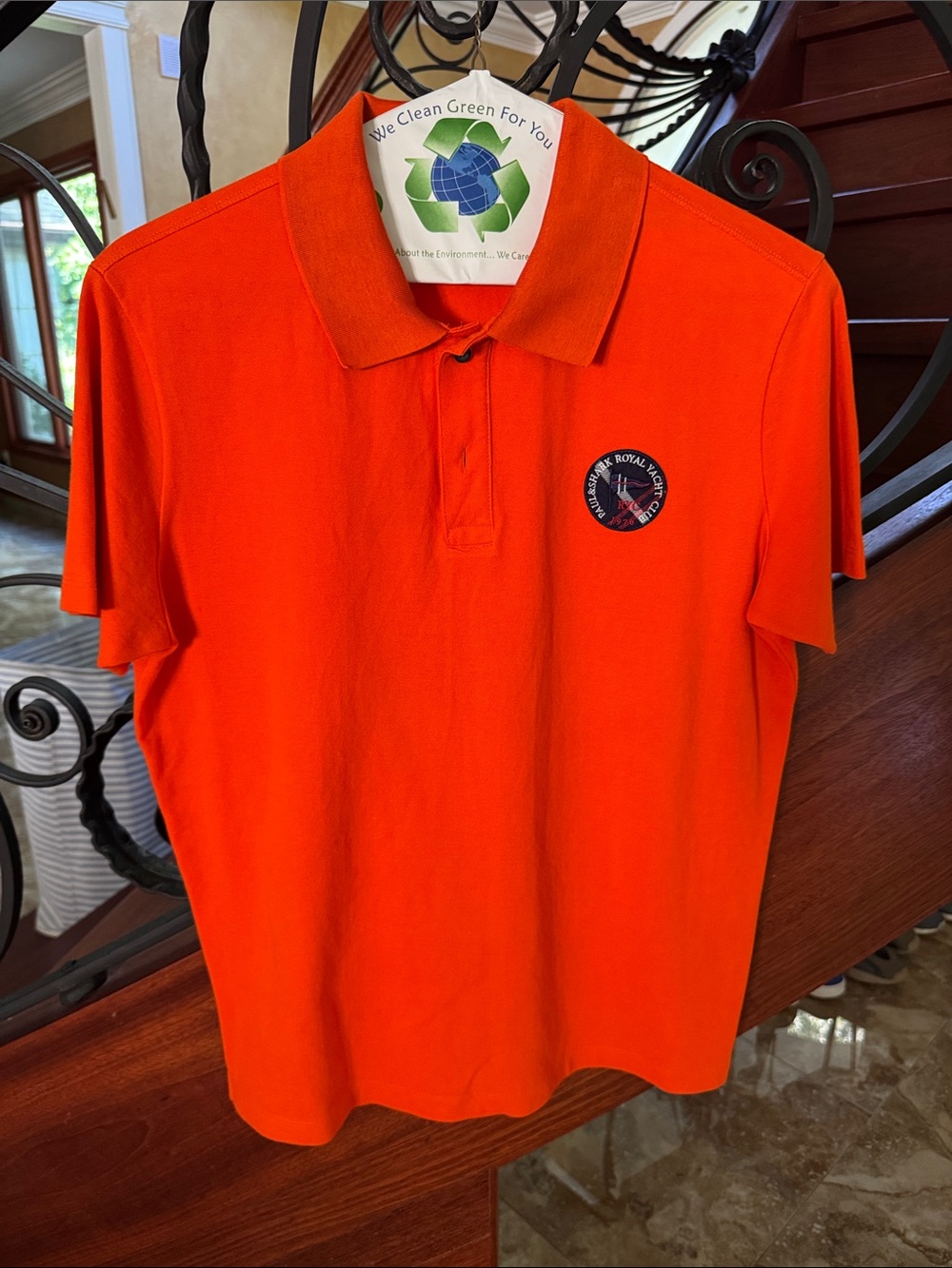 Paul & Shark Bright Orange Polo with Embroidered Crest